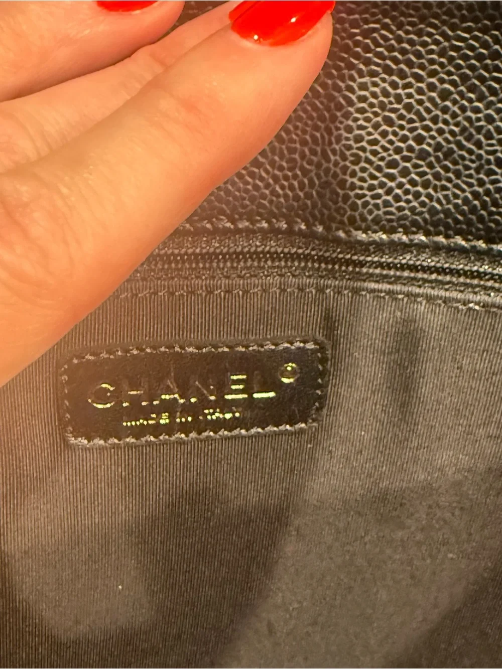 Authentic Chanel GST Grand Shopping Tote Black Caviar Gold Hardware +Entrupy EUC - Picture 14 of 16